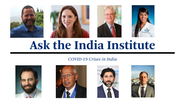 India Institute experts headshots on a while background Bhakti Hansoti, Brian Wahl, Judy Bass, Mathu S, MAtt Robinson, Naor Bar-Zeev, Robert Bollinger, Sunil Solomon