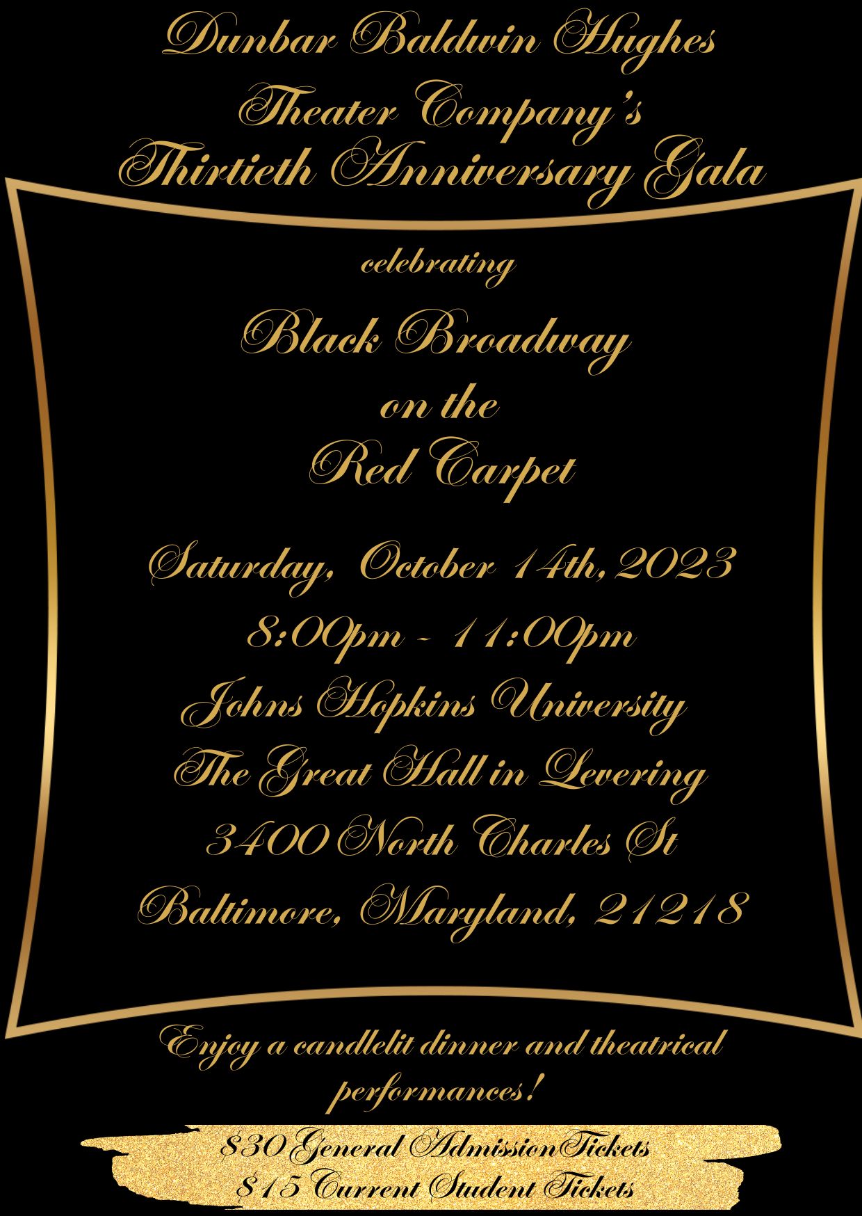 Invitation to Dunbar Baldwin Hughes 30th Anniversary Event 2023