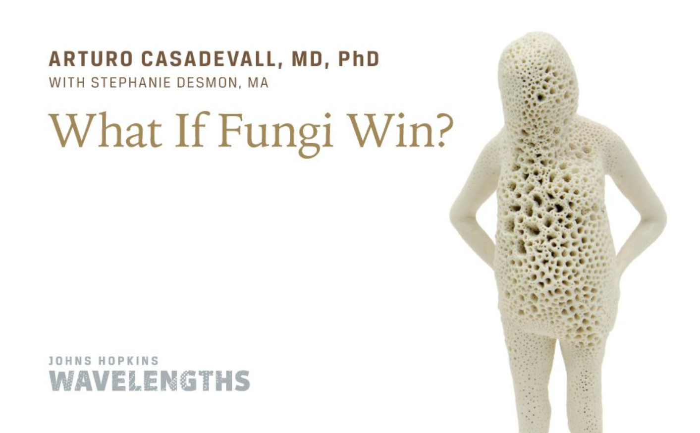 figure of fungi as a human with event title and author