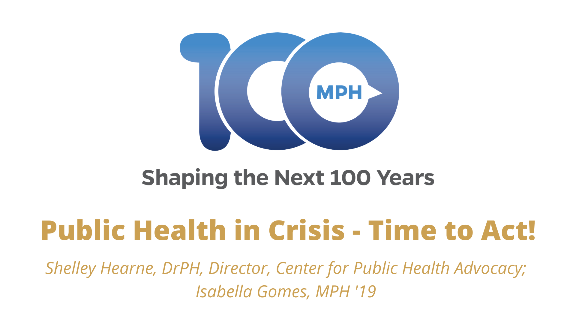 Public Health in Crisis - Time to Act