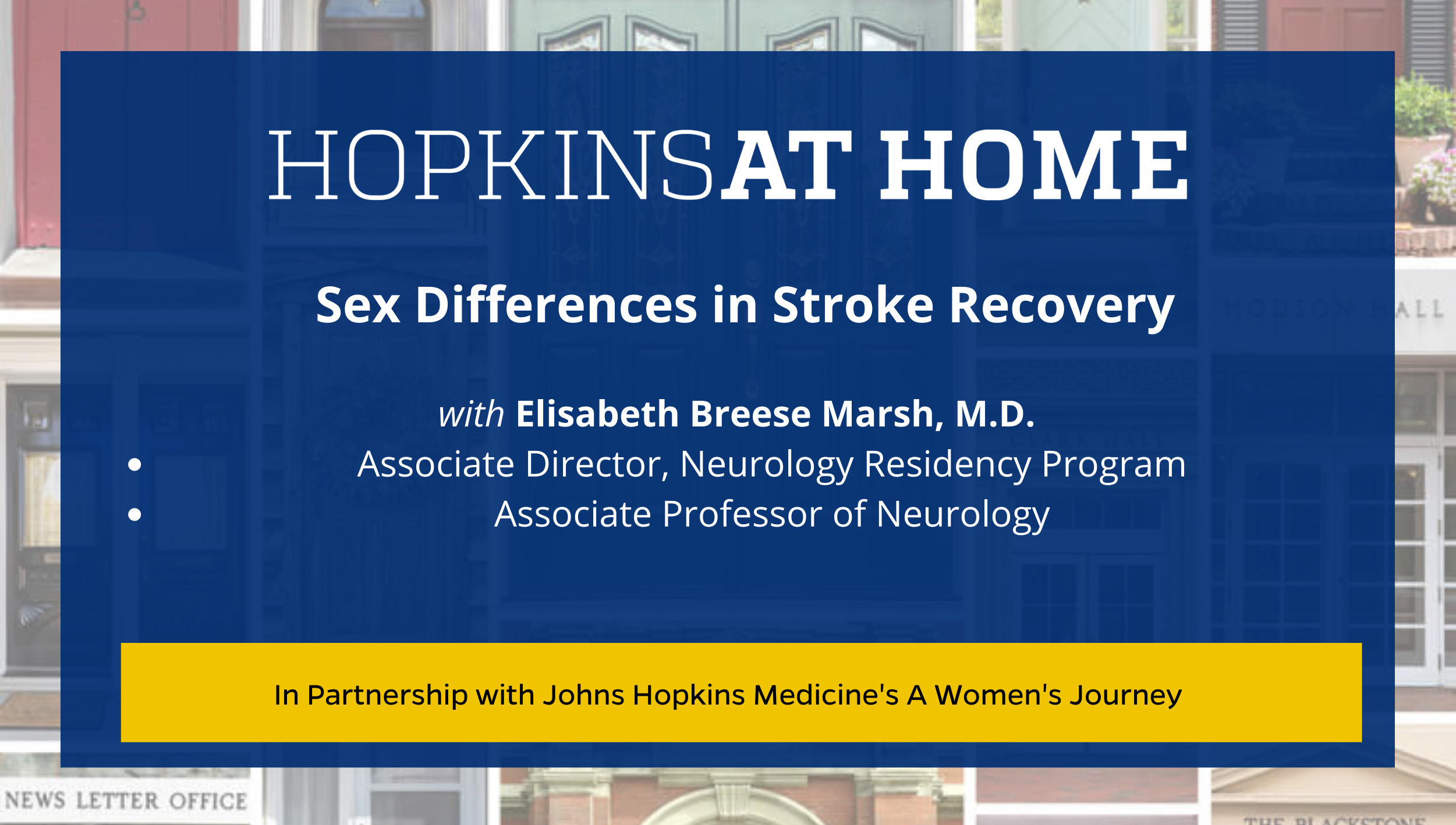 A Women's Journey Presents: Sex Differences in Stroke Recovery
