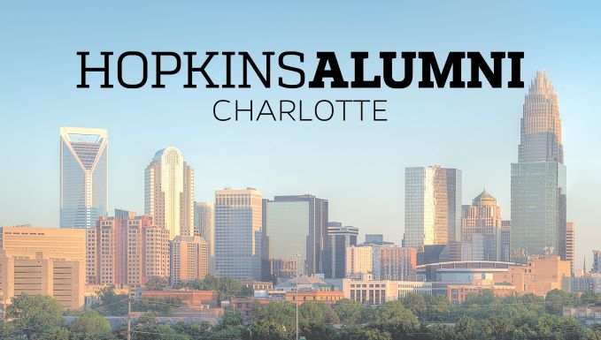 Charlotte Skyline with Hopkins Alumni