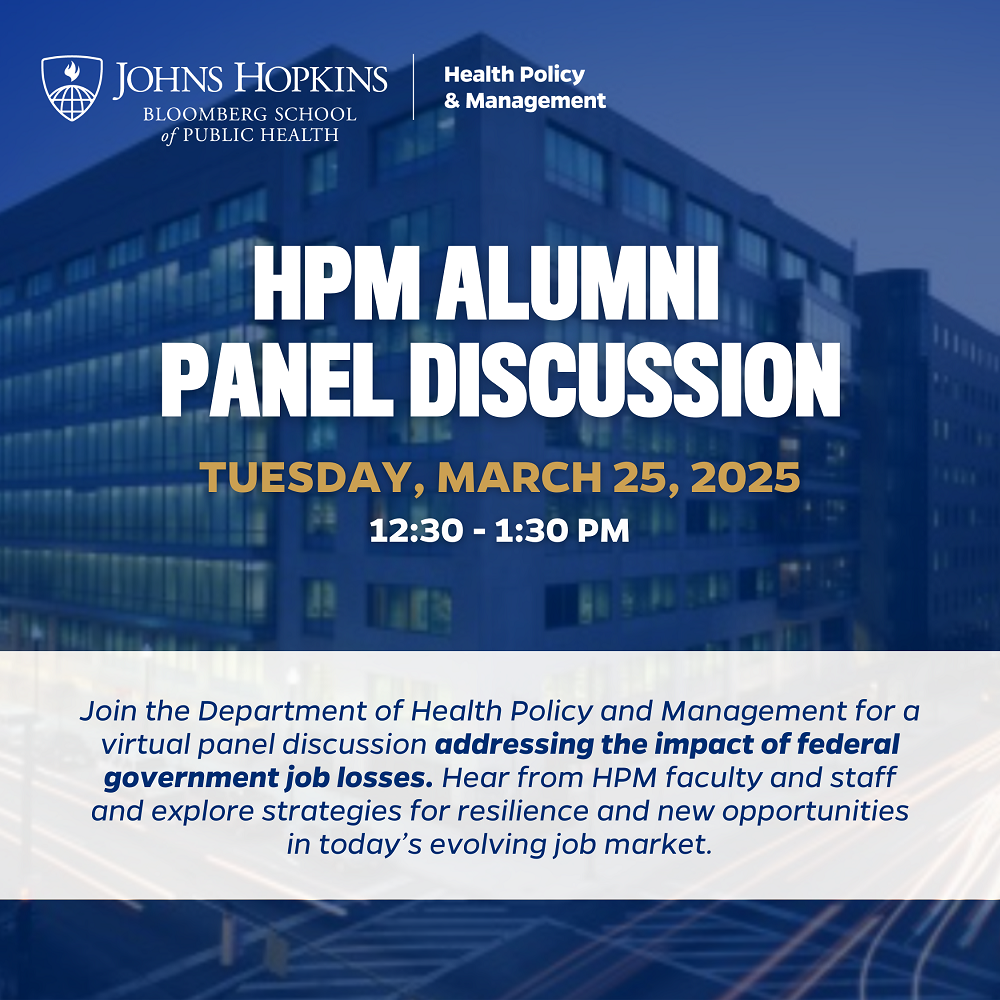 HPM alumni panel header image with logo