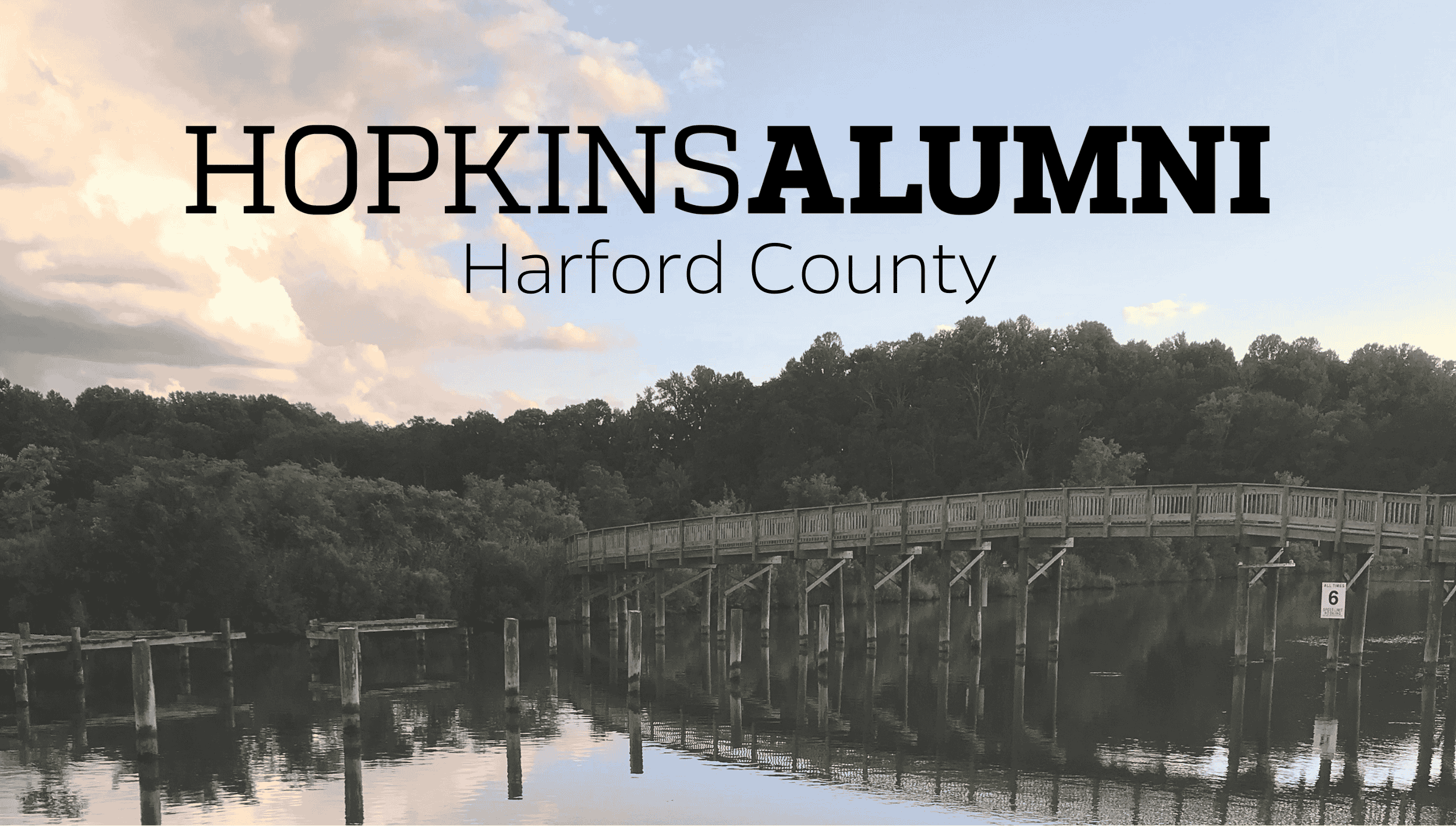 Harford County Skyline with Hopkins Alumni Banner