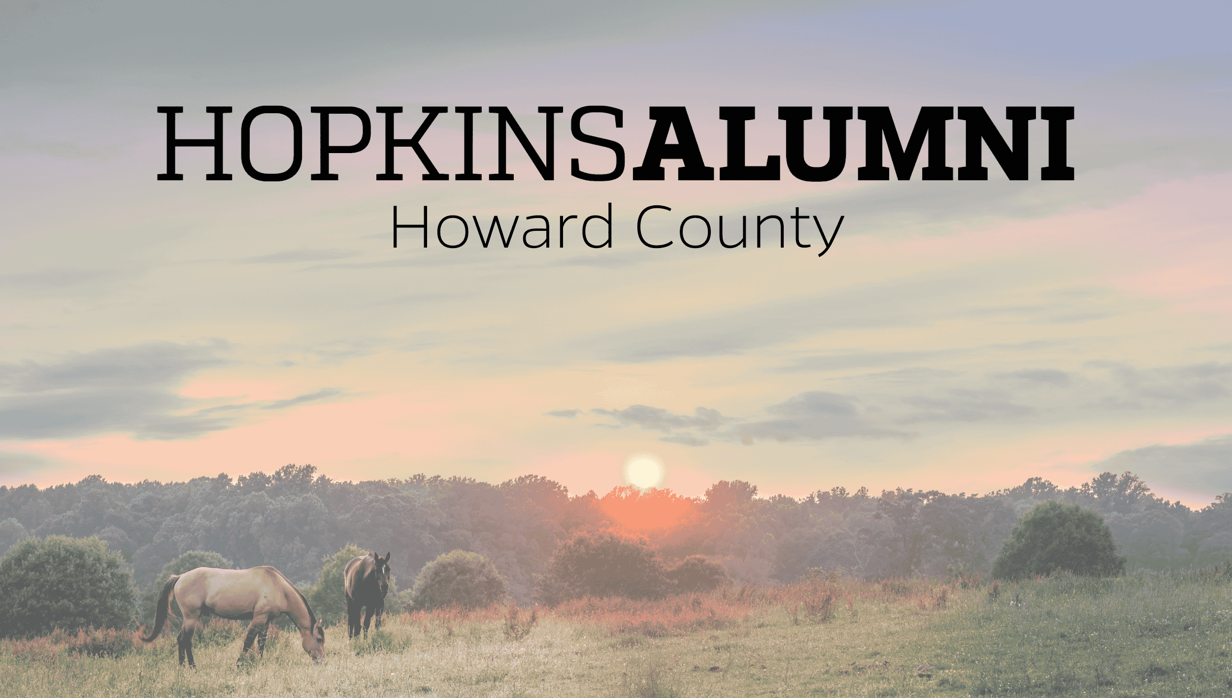 Howard County Skyline with Hopkins Alumni Banner