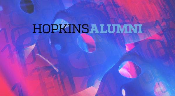 photo of faces over numbers with the hopkins alumni logo over the photo