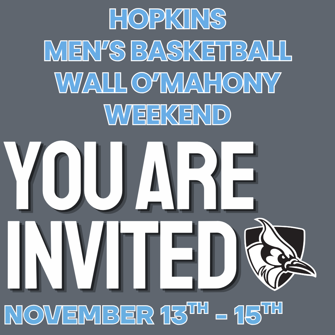 Men's Basketball Wall O'Mahony Weekend Header Image