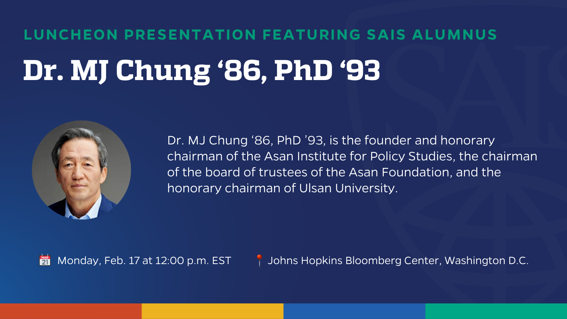 Luncheon Presentation with Dr. MJ Chung '86, PhD '93 Luncheon Presentation with Dr. MJ Chung '86, PhD '93