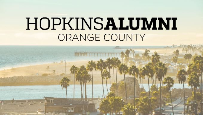 Orange County image with Hopkins Alumni banner