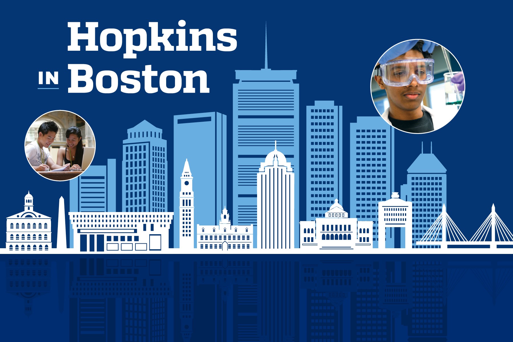 Boston sky line in Hopkins colors