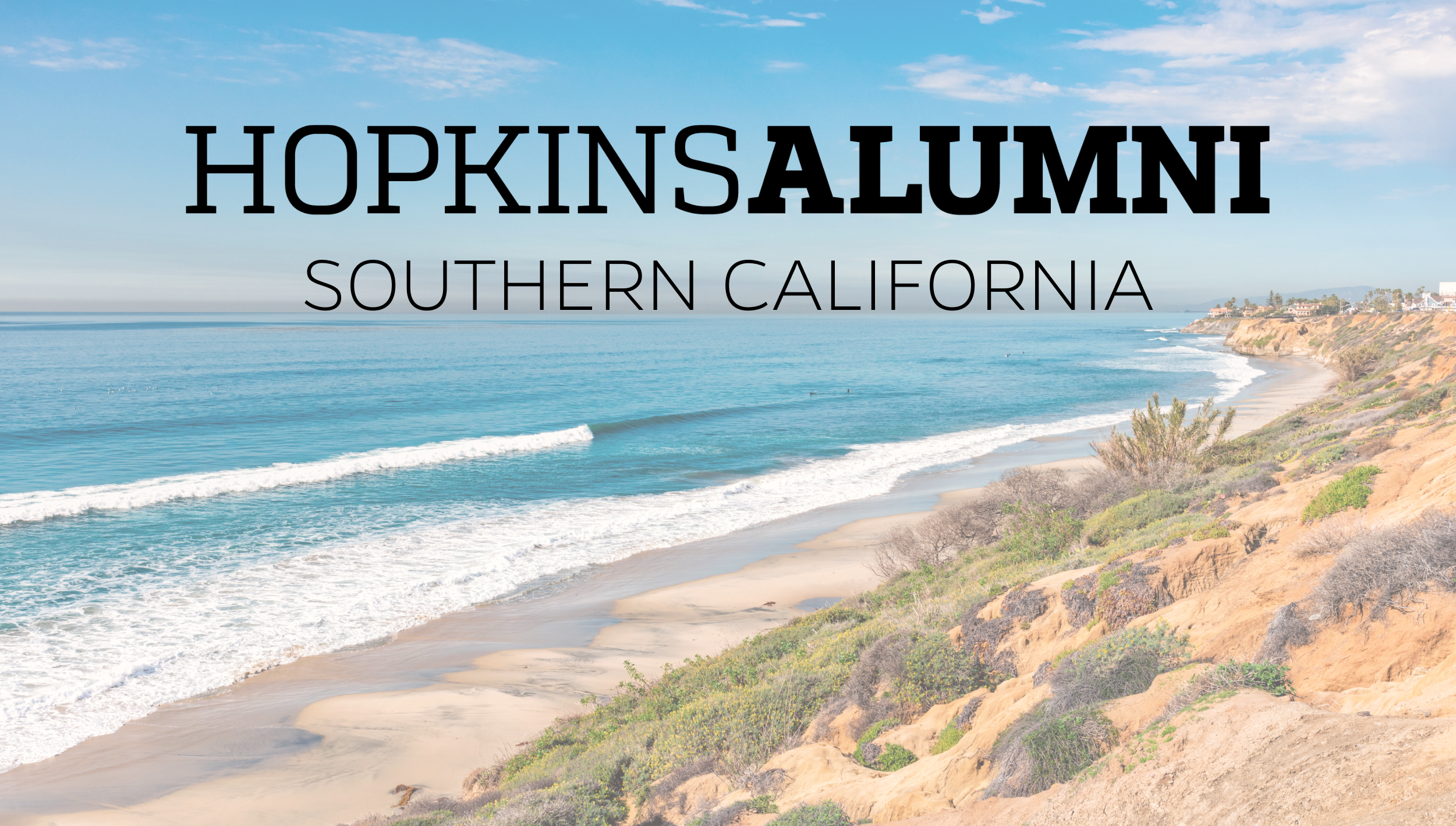 California coastline, Hopkins Alumni banner