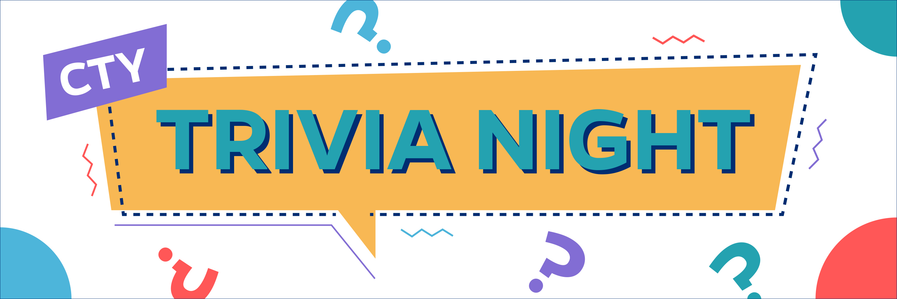Colorful graphic stating CTY Trivia Night