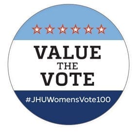 Womens Vote 100 Hashtag Button